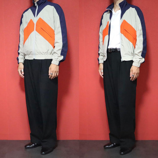 Kenzo Colorblock Logo Nylon Zip Jacket Size S
