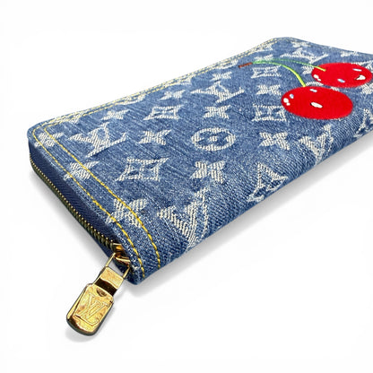 Louis Vuitton x Takashi Murakami Monogram Denim Cherry Zippy Wallet