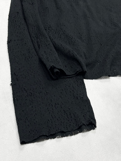 1017 ALYX 9SM Black Tattered Big Hoodie Size M