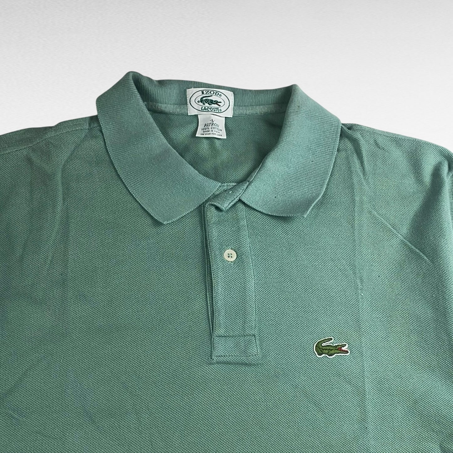 IZOD LACOSTE 80s Short Sleeve Polo Shirt Size L