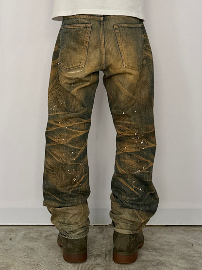 Swagger Brown Damaged Jeans Size 32