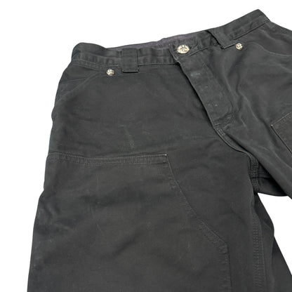 CHROME HEARTS Black Silver 925 Double Work Pants Size 32