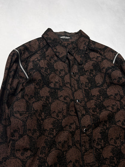 Undercover 1990s Variable Skull Western Shirt Brown Size M