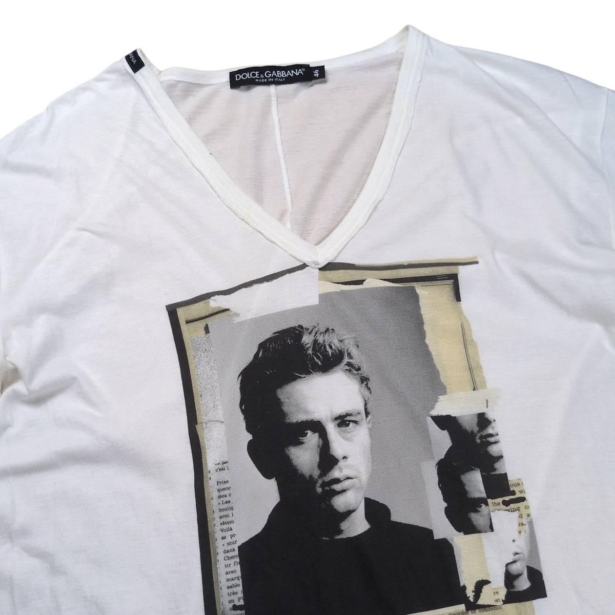 Dolce & Gabbana James Dean Photo T-Shirt White Size 48
