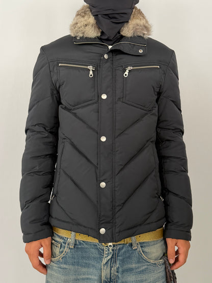 Vintage HAMNETT Black Rabbit Fur Down Jacket Size L