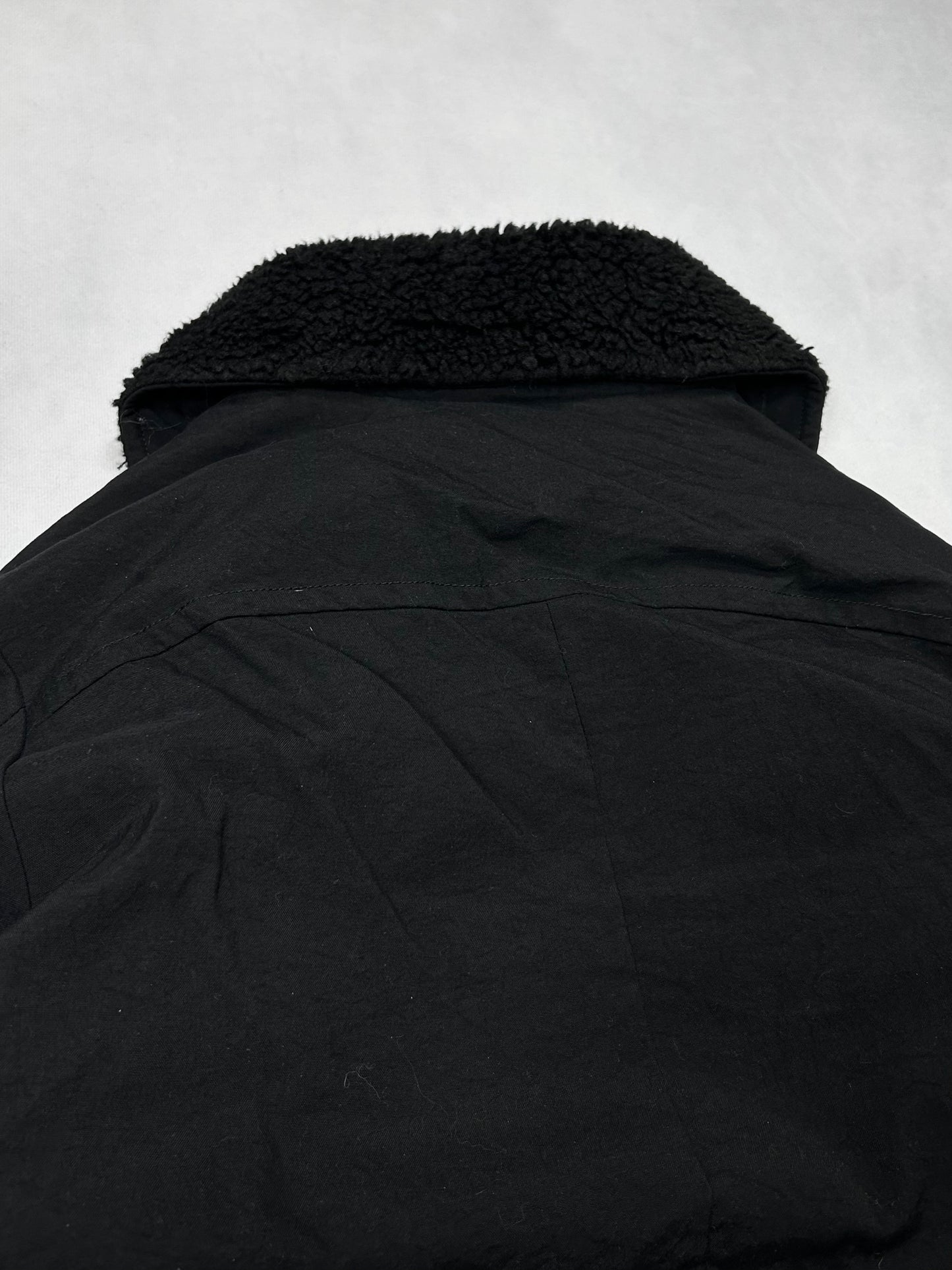 wjk black chin strap partial boa jacket F/W2017 Size 2
