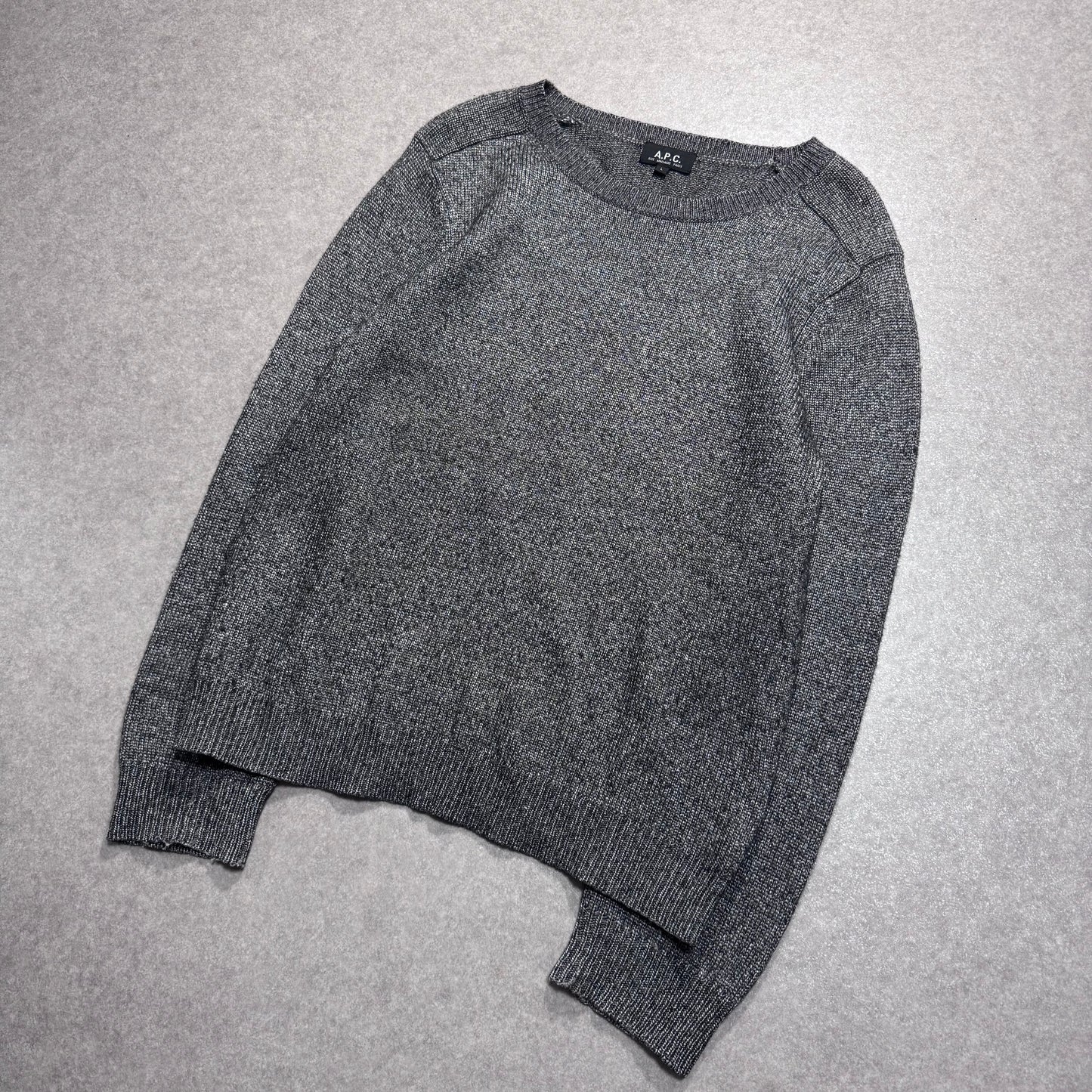 A.P.C. Gray Lamé Knit Shirt Size S