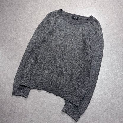 A.P.C. Gray Lamé Knit Shirt Size S