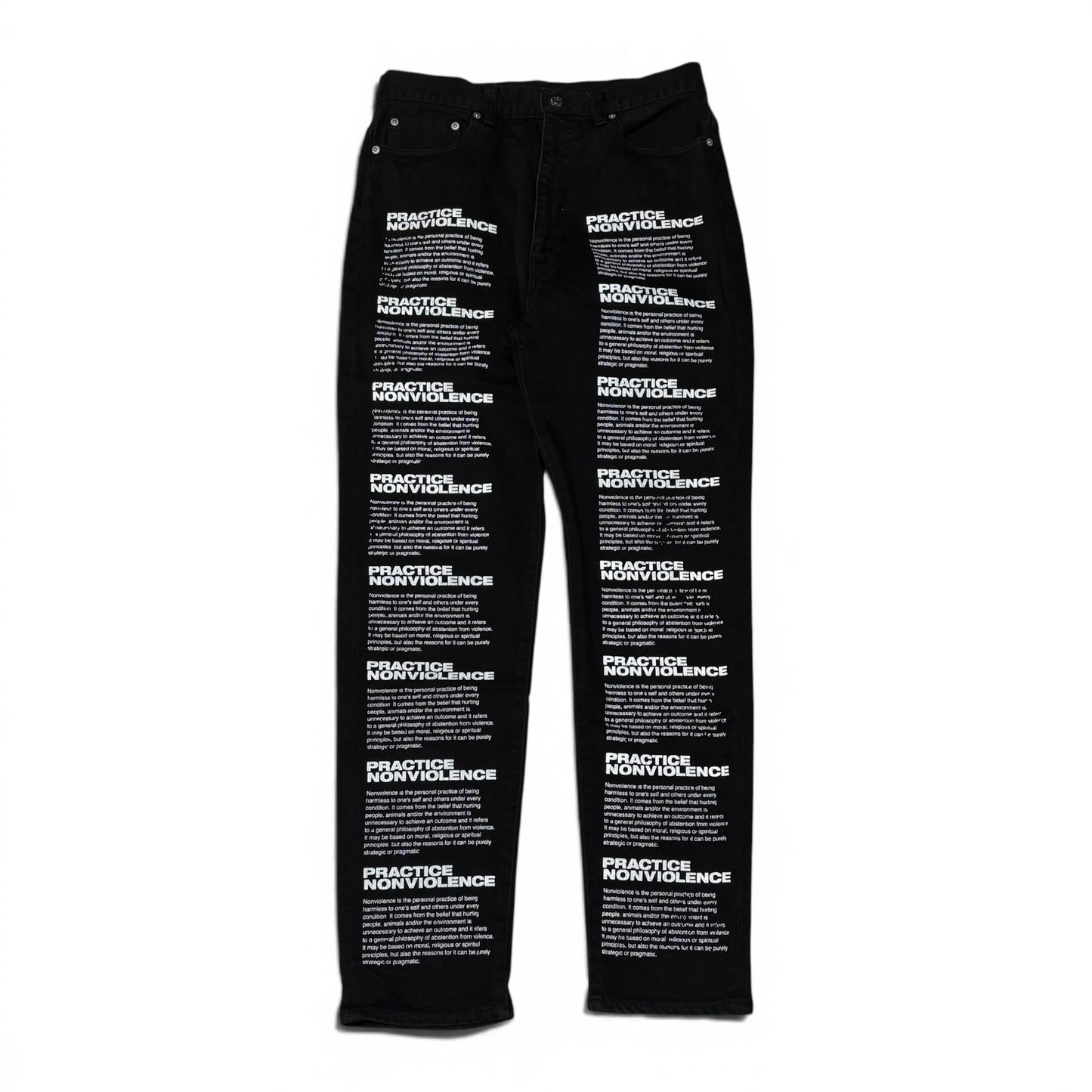 Vintage MISTERGENTLEMAN Black Cotton Graphic Pants Size 32