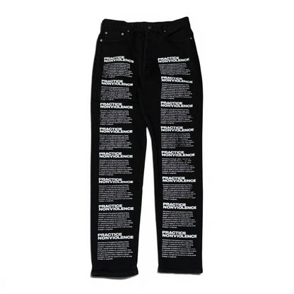 Vintage MISTERGENTLEMAN Black Cotton Graphic Pants Size 32