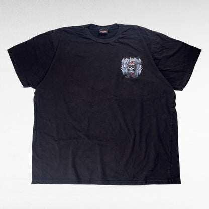 HARLEY-DAVIDSON Cafe 00s Short Sleeve T-Shirt Black Size 2XL
