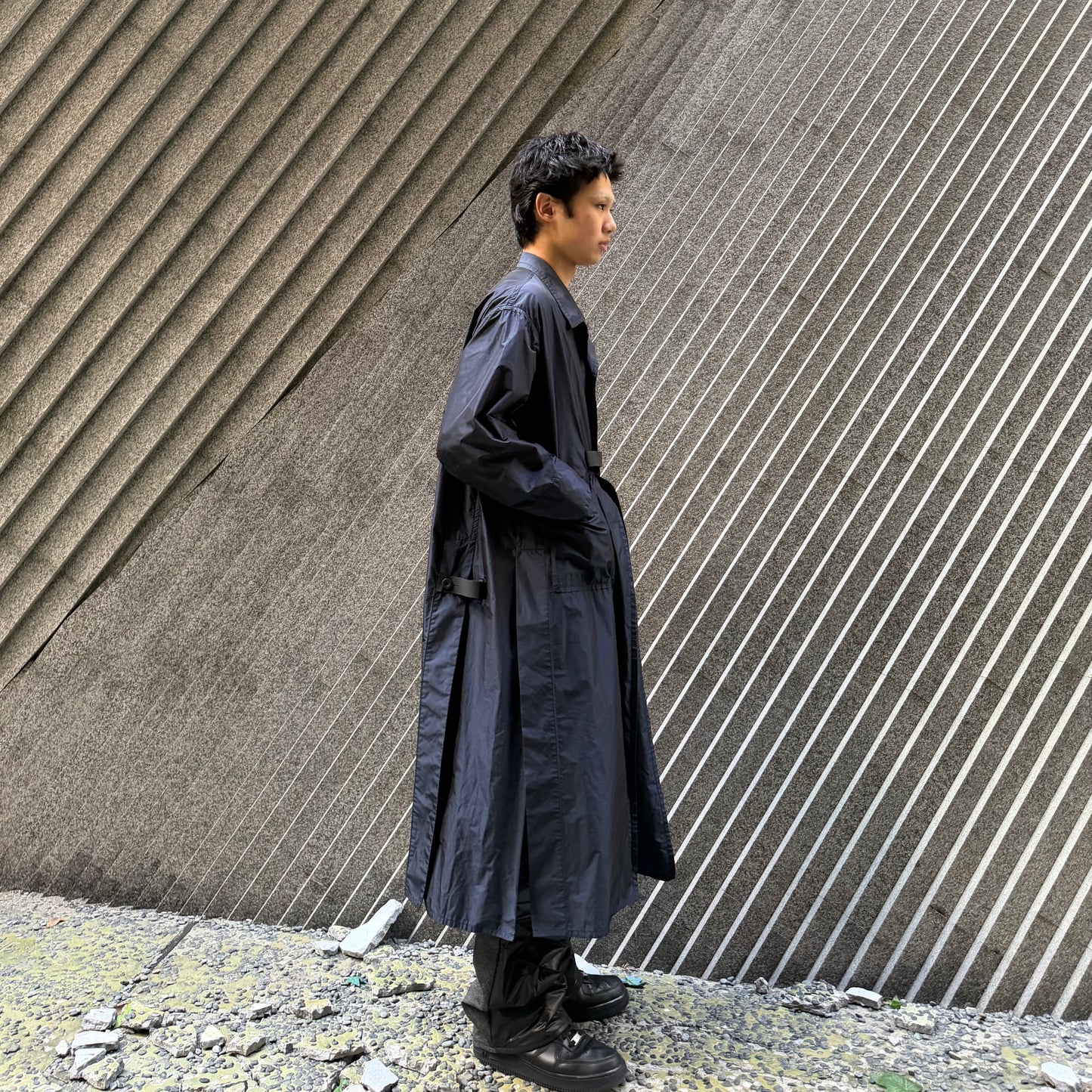 SHINYA KOZUKA 16SS Blue Nylon Long Trench Coat
