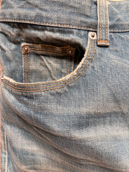 JILSANDER Distressed Denim Pants Indigo Size XL
