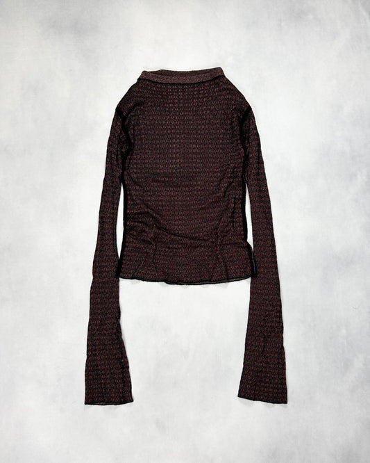 Jean Paul GAULTIER FEMME Geometric Jacquard Knit Top Size 40