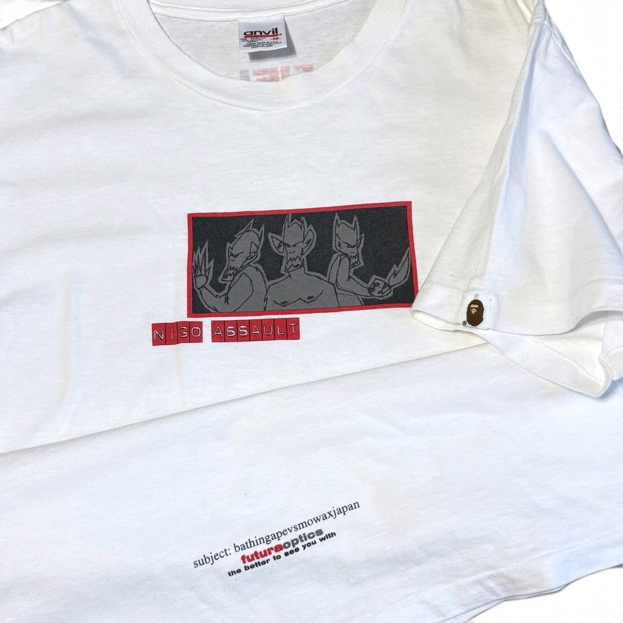A BATHING APE 90s Mo'Wax FUTURA "JAMESvsNIGO" T-Shirt Size M