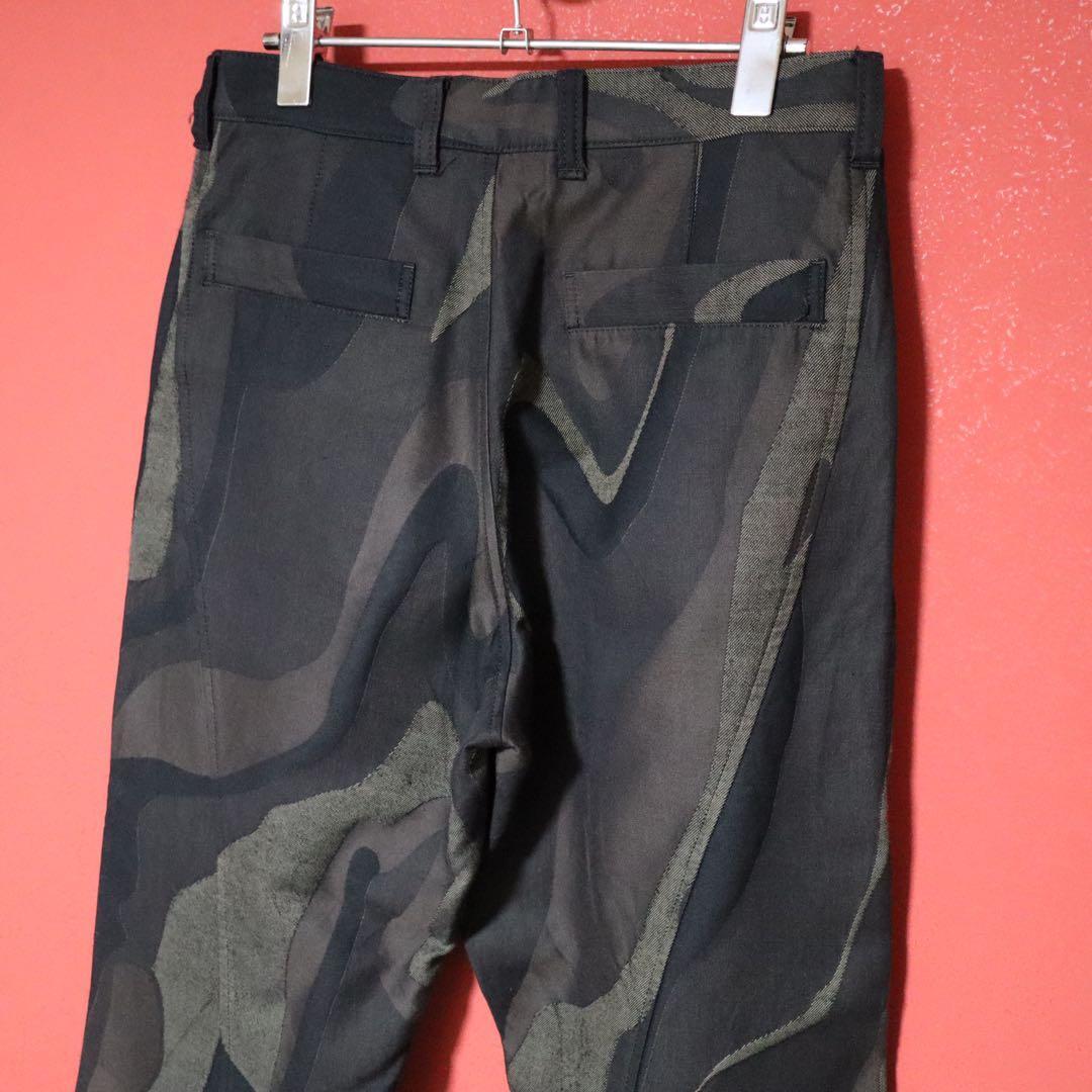 Issey Miyake Marbled Allover Curved Stitch Wide Size 2