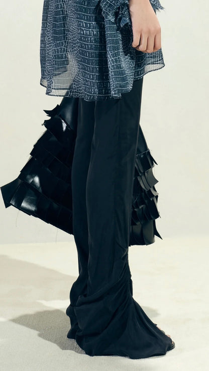 Room SERVICE Black Cupro Viscose Pants Size S