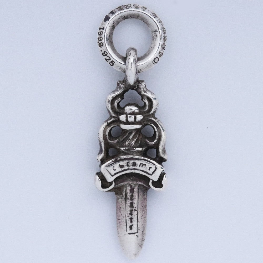 CHROME HEARTS #5 Dagger Charm Necklace Top Silver Size F