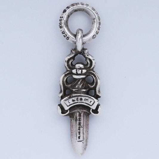 CHROME HEARTS #5 Dagger Charm Necklace Top Silver Size F