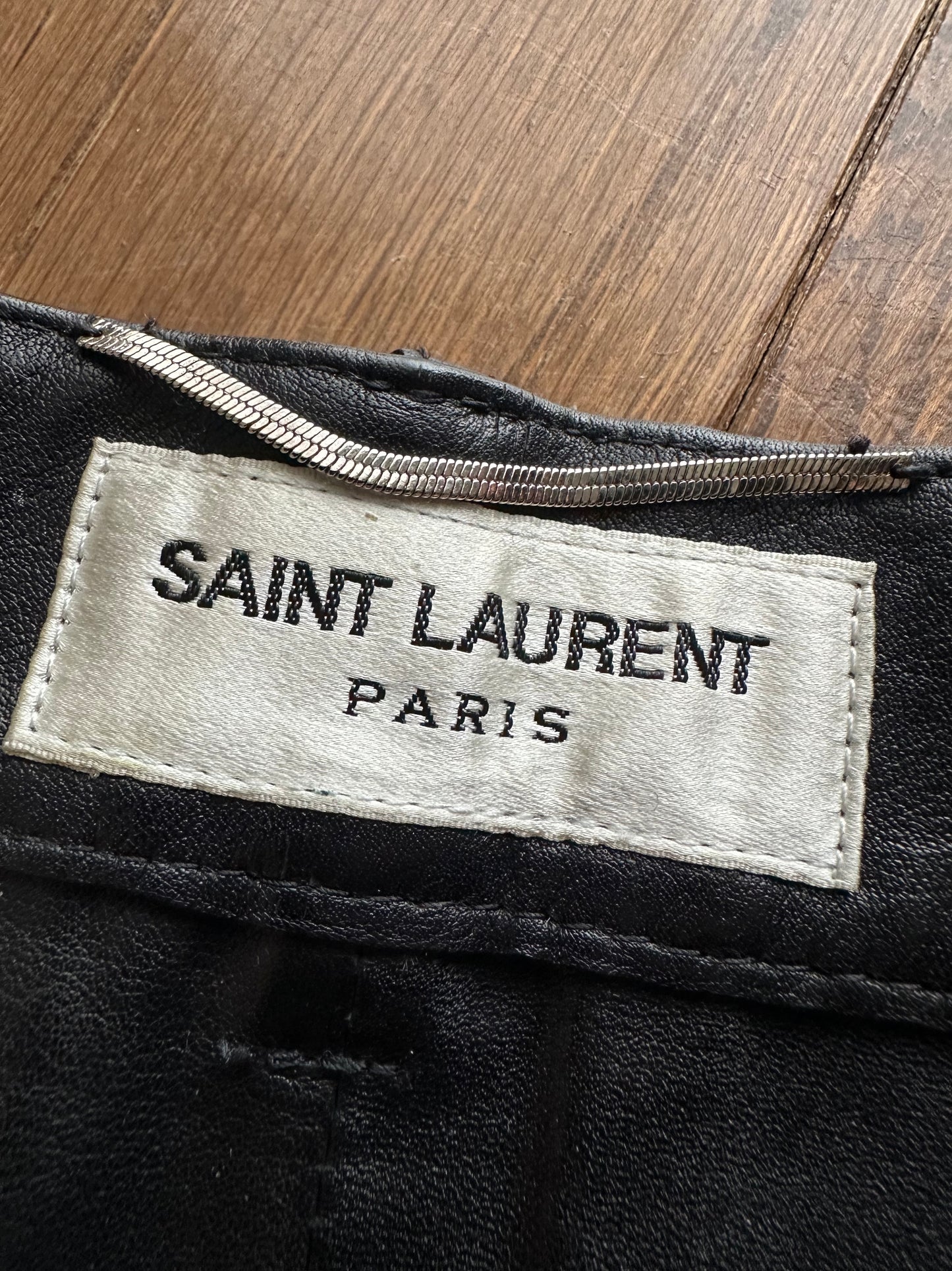 Saint Laurent AW14 Lace Up Cowhide Leather Pants