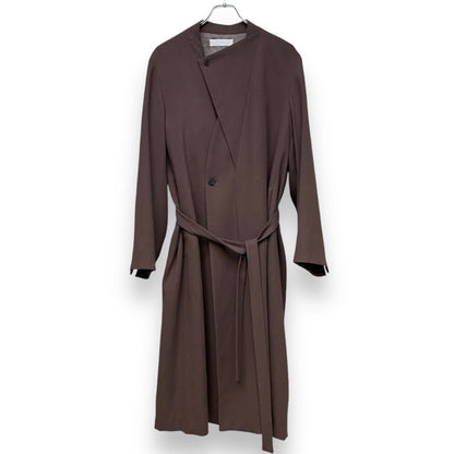 ETHOSENS Layer Collar Wool Coat Brown