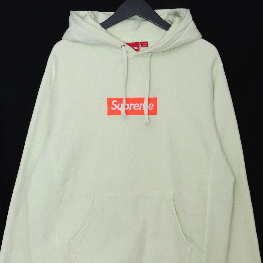 SUPREME 17AW Box Logo Hooded Sweatshirt Lime Size M