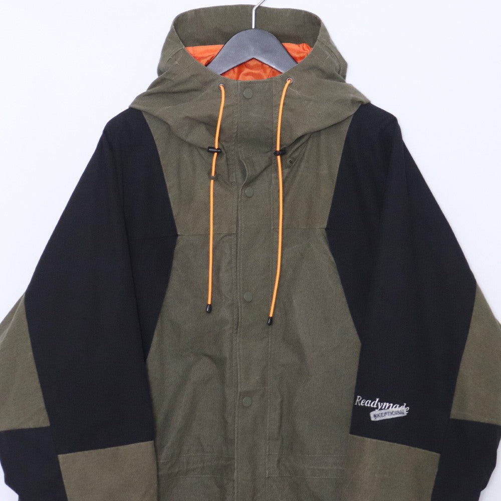 READY MADE 19SS 2TONE Mountain Parka Khaki Black Hoodie Size 2