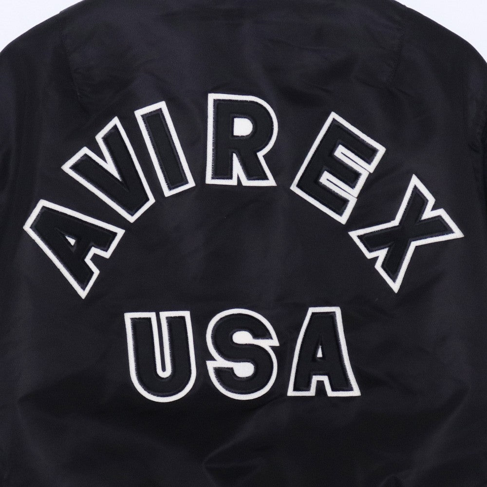 AVIREX MA-1 Commercial Logo Bomber Jacket Black Size L