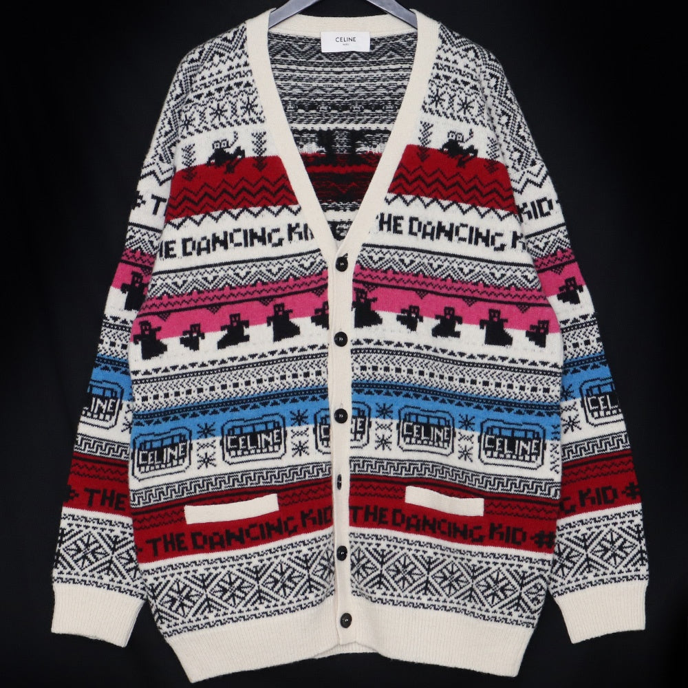 Celine 21SS The Dancing Kid Wool Cardigan White Size M