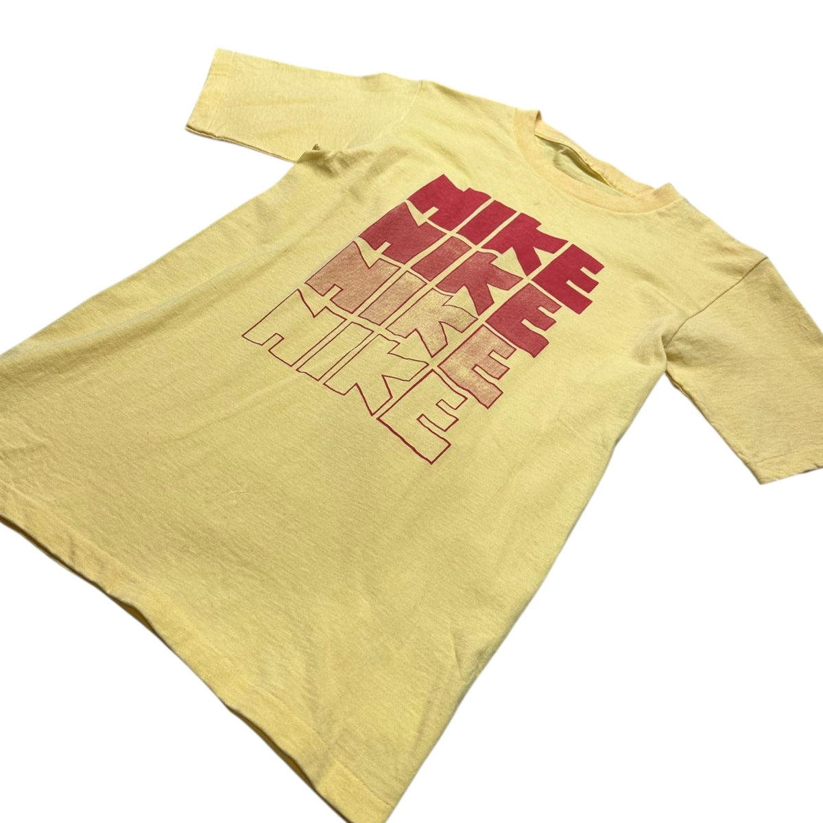 NIKE 80's 4-tier Logo Print T-Shirt Yellow/Red