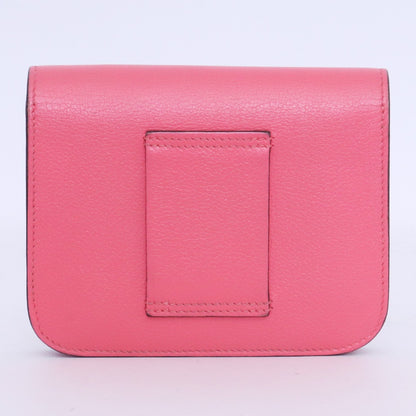 Hermes Constance Slim Wallet Bag Pink Size F