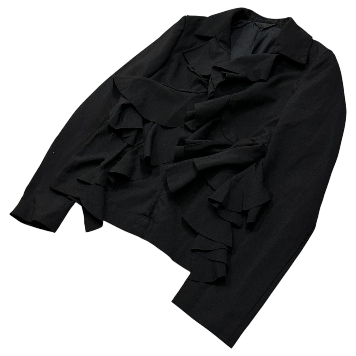 COMME des GARCONS 08AW Ruffled Jacket Black Size SS