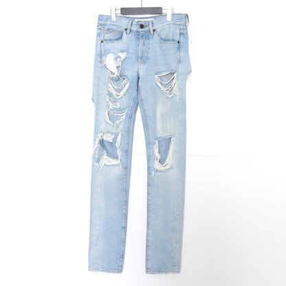 OFF-WHITE Distressed Denim Pants Light Indigo Size 28
