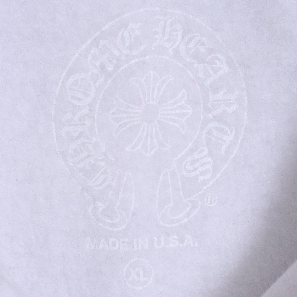 CHROME HEARTS Vertical Logo Pullover Hoodie White Size XL