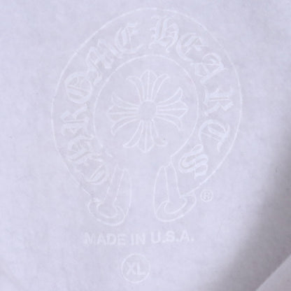 CHROME HEARTS Vertical Logo Pullover Hoodie White Size XL