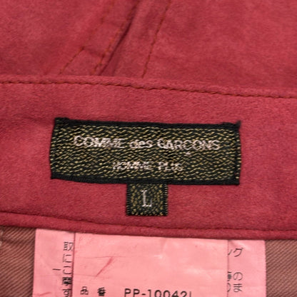 CDG HOMME PLUS 99AW Faux Suede Straight-Leg Pants Red Size L