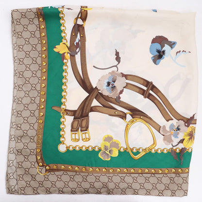 Gucci Silk Multicolor 50879 Floral GG Scarf