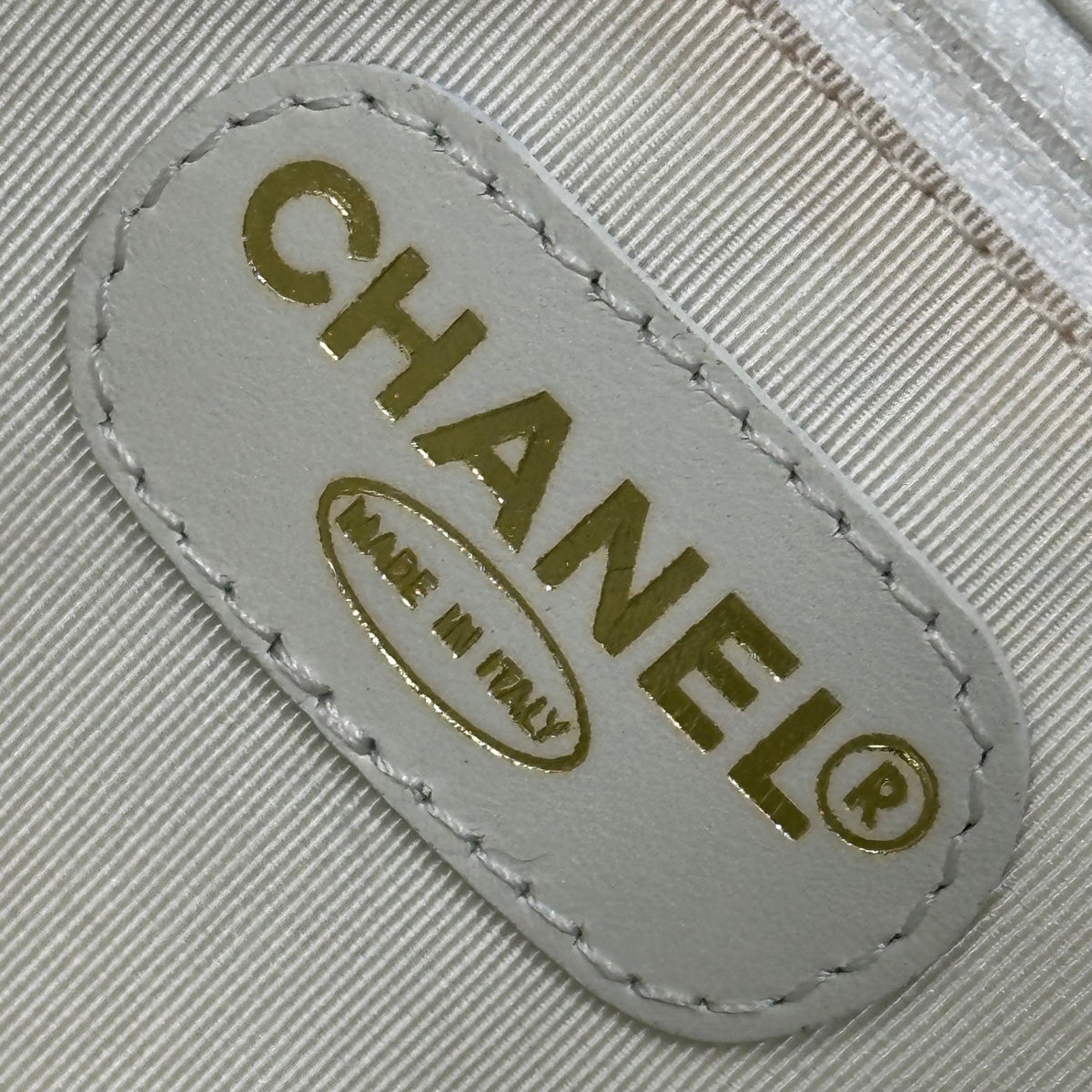 CHANEL 2000s CC Logo Backpack White