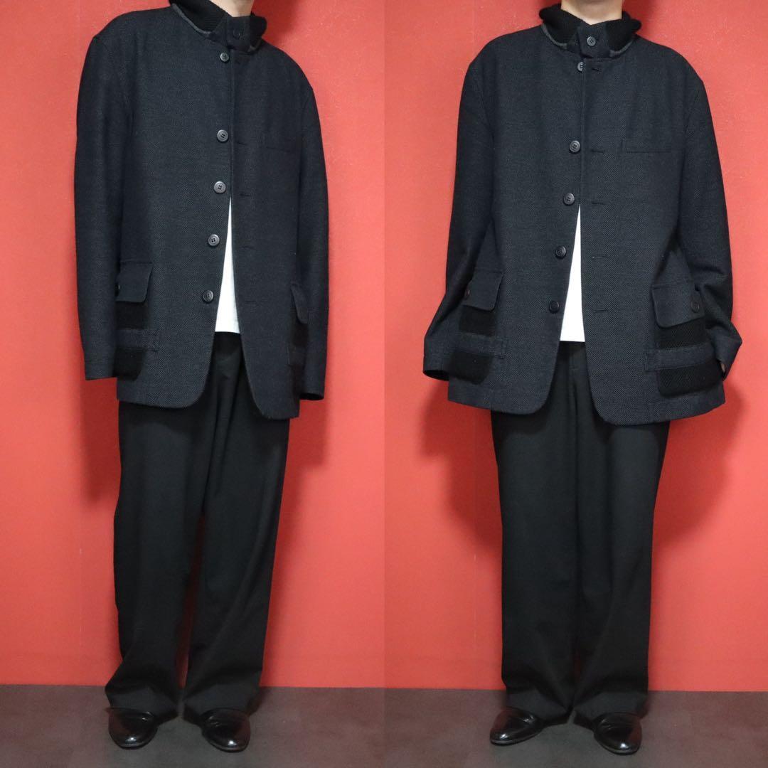 ISSEY MIYAKE MEN 08AW Knit Panel Stand Collar Coat Size 5