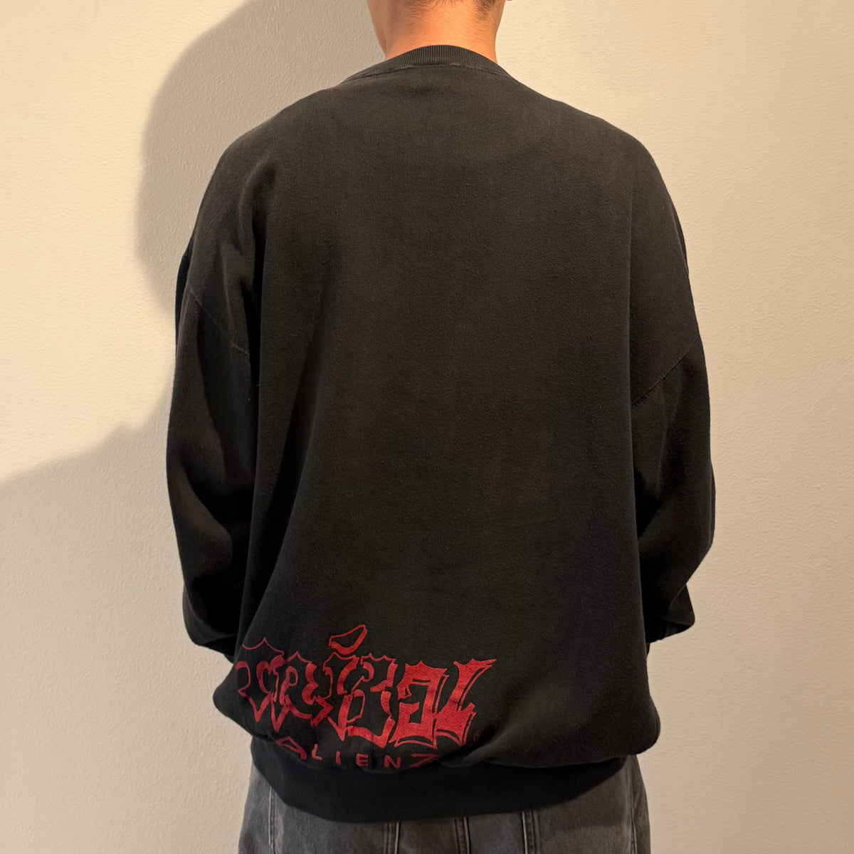 TRIBAL ALIENZ 90s-00s Alien Graphic Sweat Black Size XL