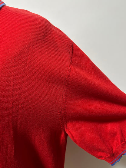 GIANNI VERSACE 1990s Red Cotton Polo Shirt