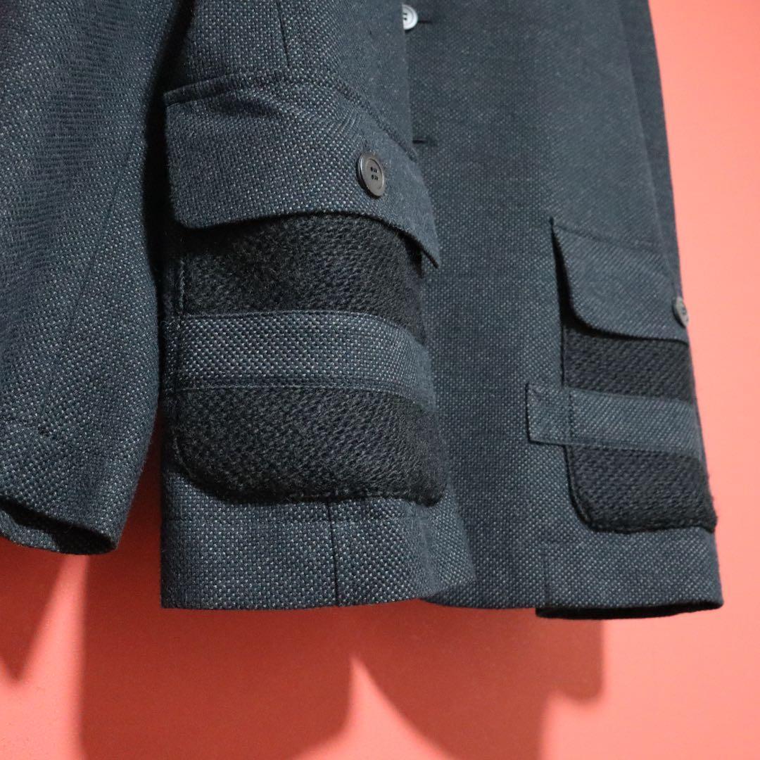 ISSEY MIYAKE MEN 08AW Knit Panel Stand Collar Coat Size 5