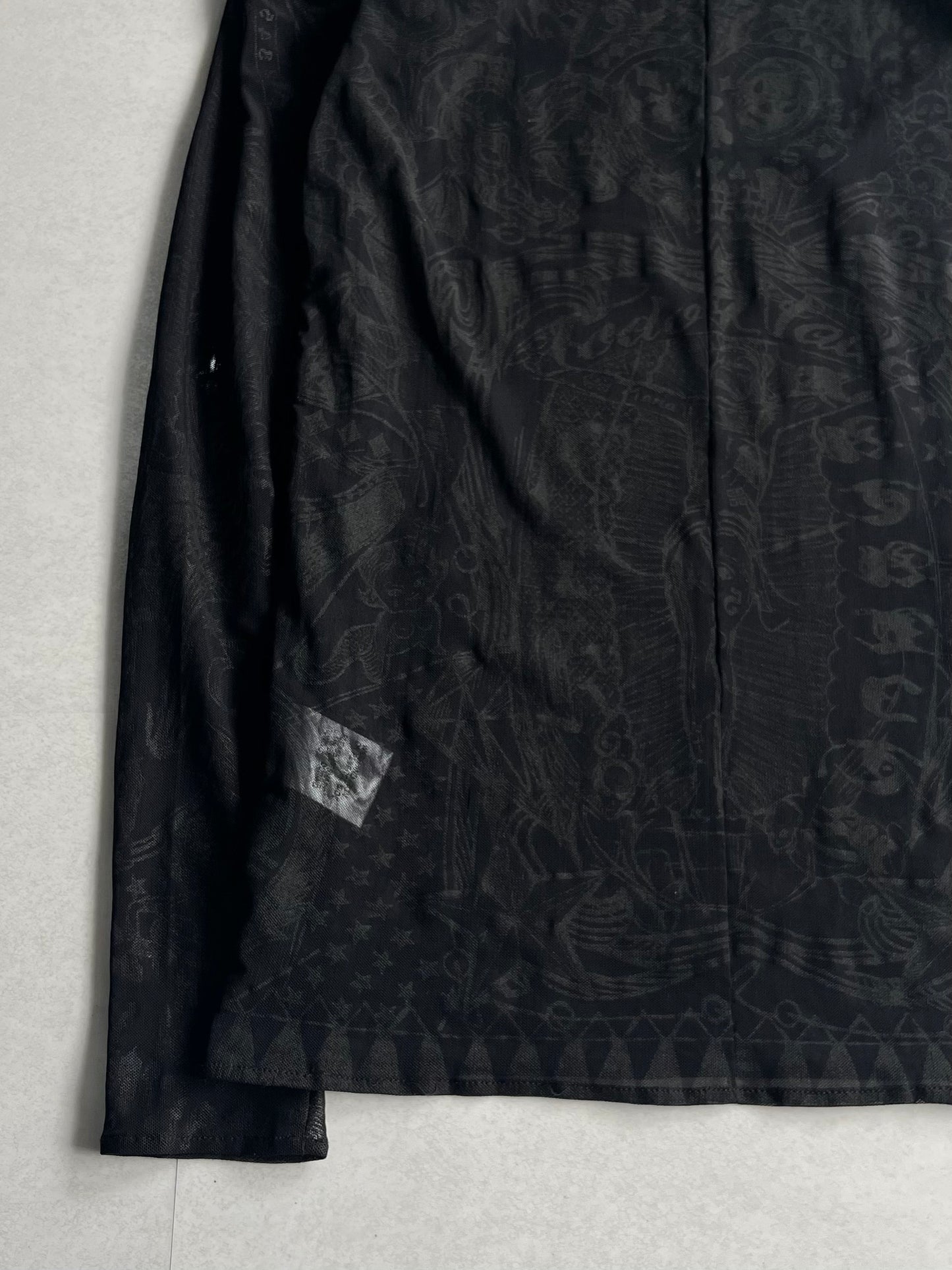 Givenchy Black See-Through Henley Shirt Size XXS