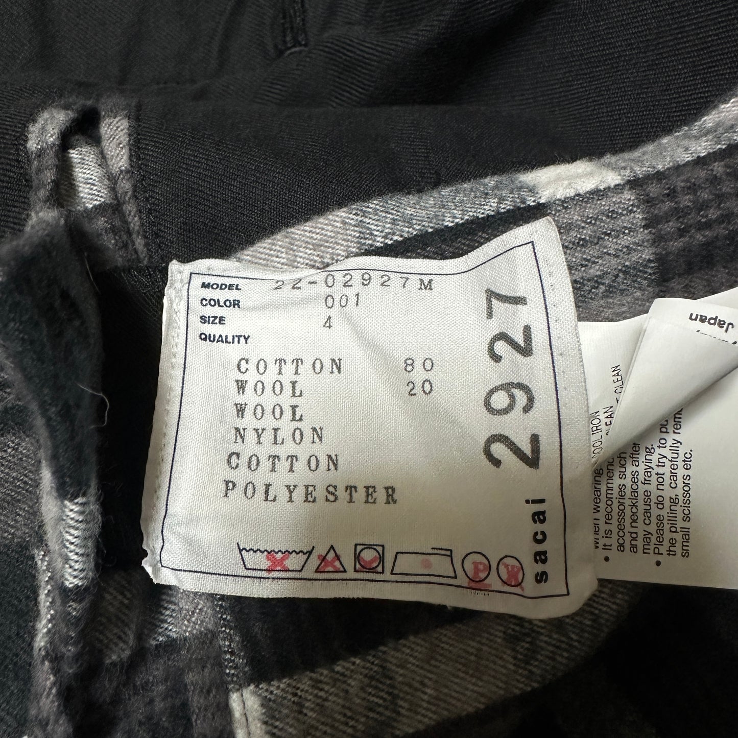 sacai 22AW Black Multi-Button Bal Collar Coat Size 4