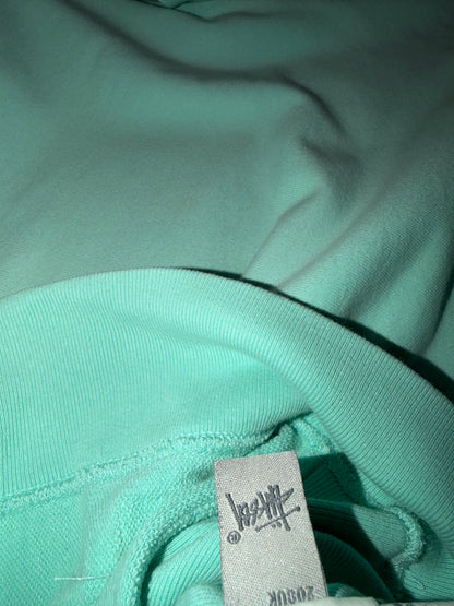 Stussy Ikspaiari Chapter Turquoise Blue Hoodie Size L