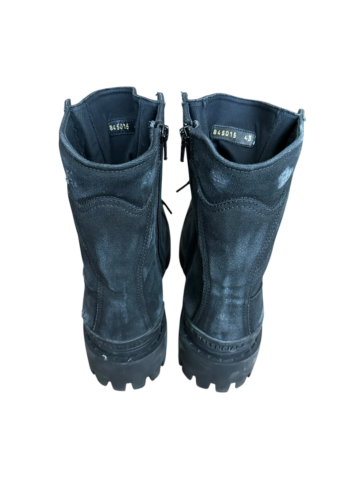 balenciaga Distressed Canvas Combat Strike Boots