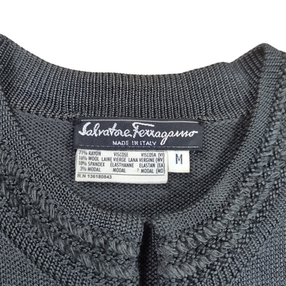 Salvatore Ferragamo Double Zip Up Cardigan Gray Size M