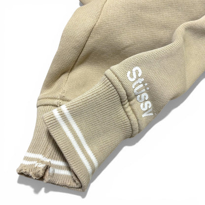 Vintage 00's Stussy Half Zip Hoodie Beige Size M
