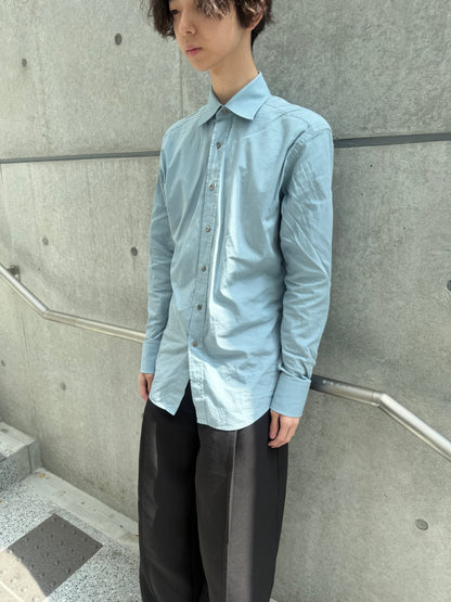 GUCCI 2000s Cotton Stand Collar Jacket Blue-Grey Size M