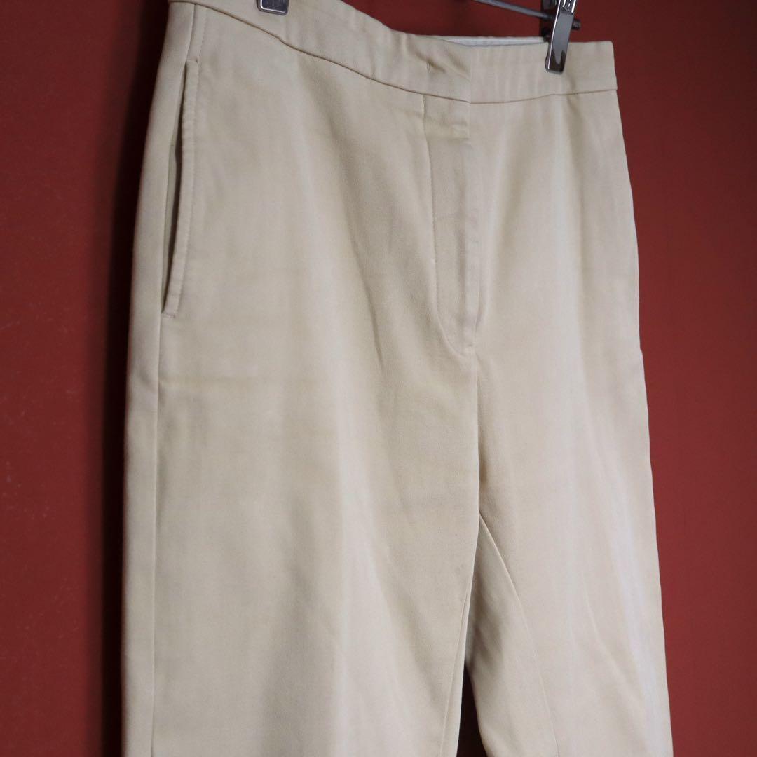 Jil Sander Beige Double Hem Cropped Chino Slacks Size 34